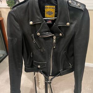 Schott NYC Black Leather Moto Jacket